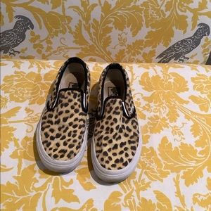 Cheetah print Vans slip-on shoes